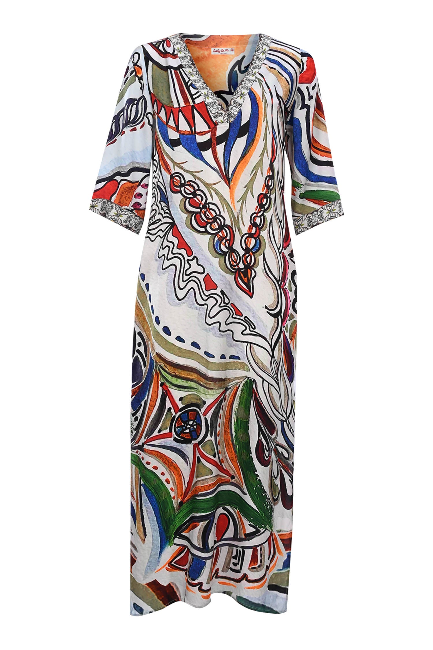 Goddess of Fire - Ateş Tanrıçası - V neck Long Shirt Dress - Uzun Gömlek Elbise