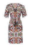Goddess of Earth Toprak Tanrıçası -  V Neck Short Dress - Kısa Elbise