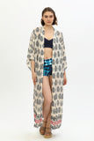 Zada - Kimono Long - Cream Paisley