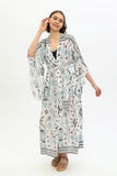 Zada - Jap Kimono XL Long - Aqua Aztek