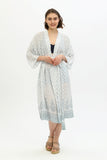 Zada Hindu Jacket/India Teal White