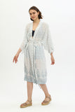 Zada Hindu Jacket/India Teal White