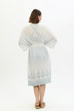 Zada Hindu Jacket/India Teal White