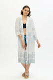 Zada Hindu Jacket/India Teal White