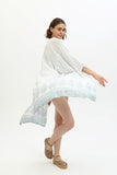 Zada Hindu Jacket/India Teal White