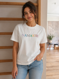 Namaste Oversize Tişört / Unisex /  Kalın Kumaş Rahat Kesim