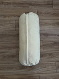 Etnik Bolster Bej, el yapımı yoga destek minderi, pamuklu kılıf, gizli fermuar, sert dolgu, 63 cm.