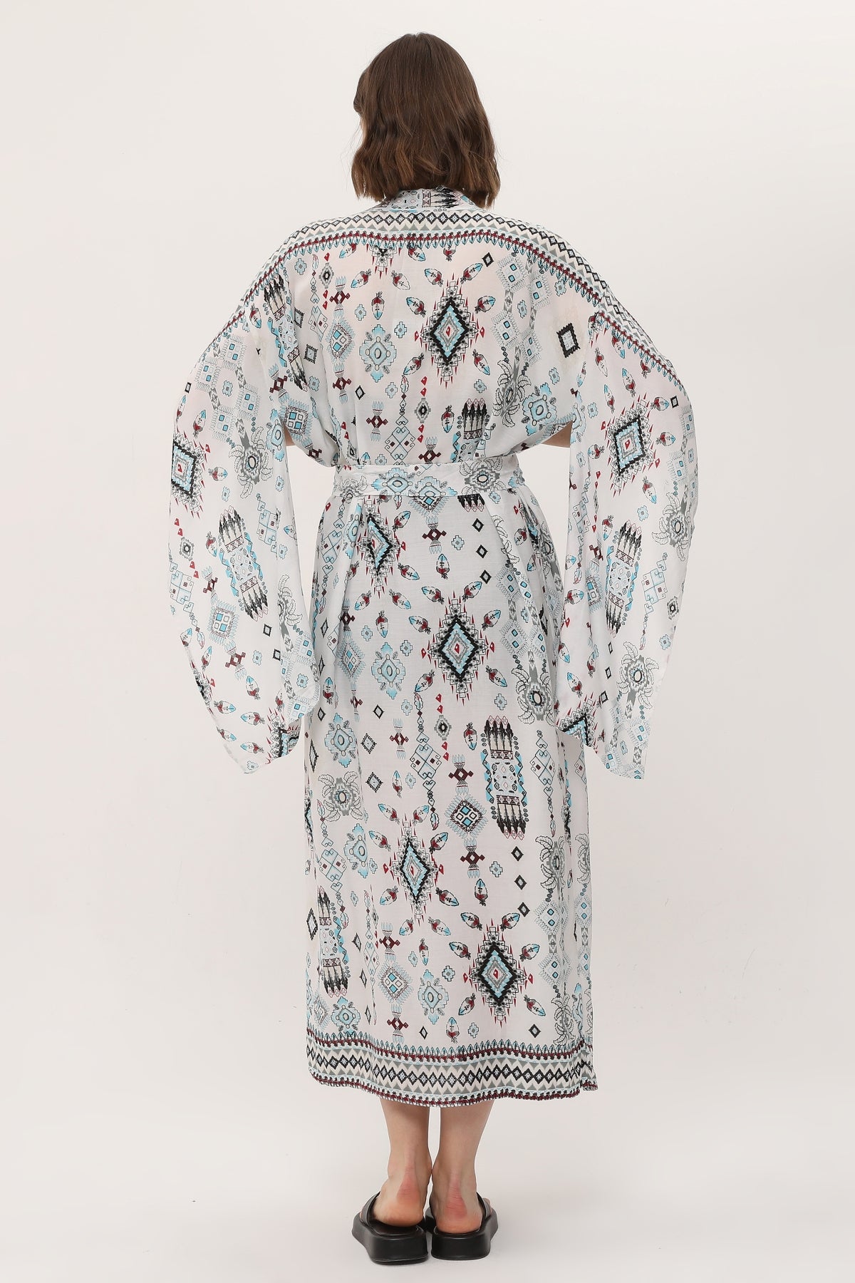 Zada - Jap Kimono XL Long - Aqua Aztek