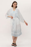 Zada Hindu Jacket/India Teal White