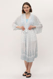 Zada Hindu Jacket/India Teal White