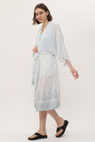 Zada Hindu Jacket/India Teal White