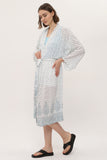 Zada Hindu Jacket/India Teal White