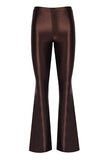Sophie Brown Shiny Flared Pants