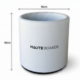 Haute Boards buz banyosu, 96x96 cm beyaz silindirik küvet, evde soğuk su terapisi.