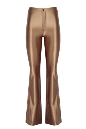 Sophie Gold Shiny Flared Pants