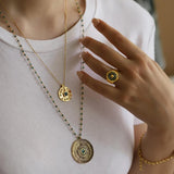 Orbis Enamel Necklace / Eye / Amorphous - Green 