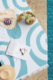 TOWEL / BLANKET RAMS HORSE - TURQUOISE/WHITE