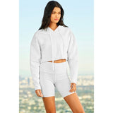 High Waisted Washed Biker Short - Chalk Wash 