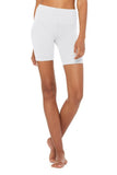 High Waisted Washed Biker Short - Chalk Wash 
