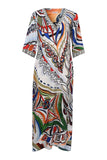 Goddess of Fire - Ateş Tanrıçası - V neck Long Shirt Dress - Uzun Gömlek Elbise