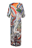 Goddess of Fire - Ateş Tanrıçası - V neck Long Shirt Dress - Uzun Gömlek Elbise