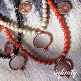Renkli Beşibiryerde Kolye - Mercan (Şans)         Colorful 5in1 - Coral Gemstone (Luck)