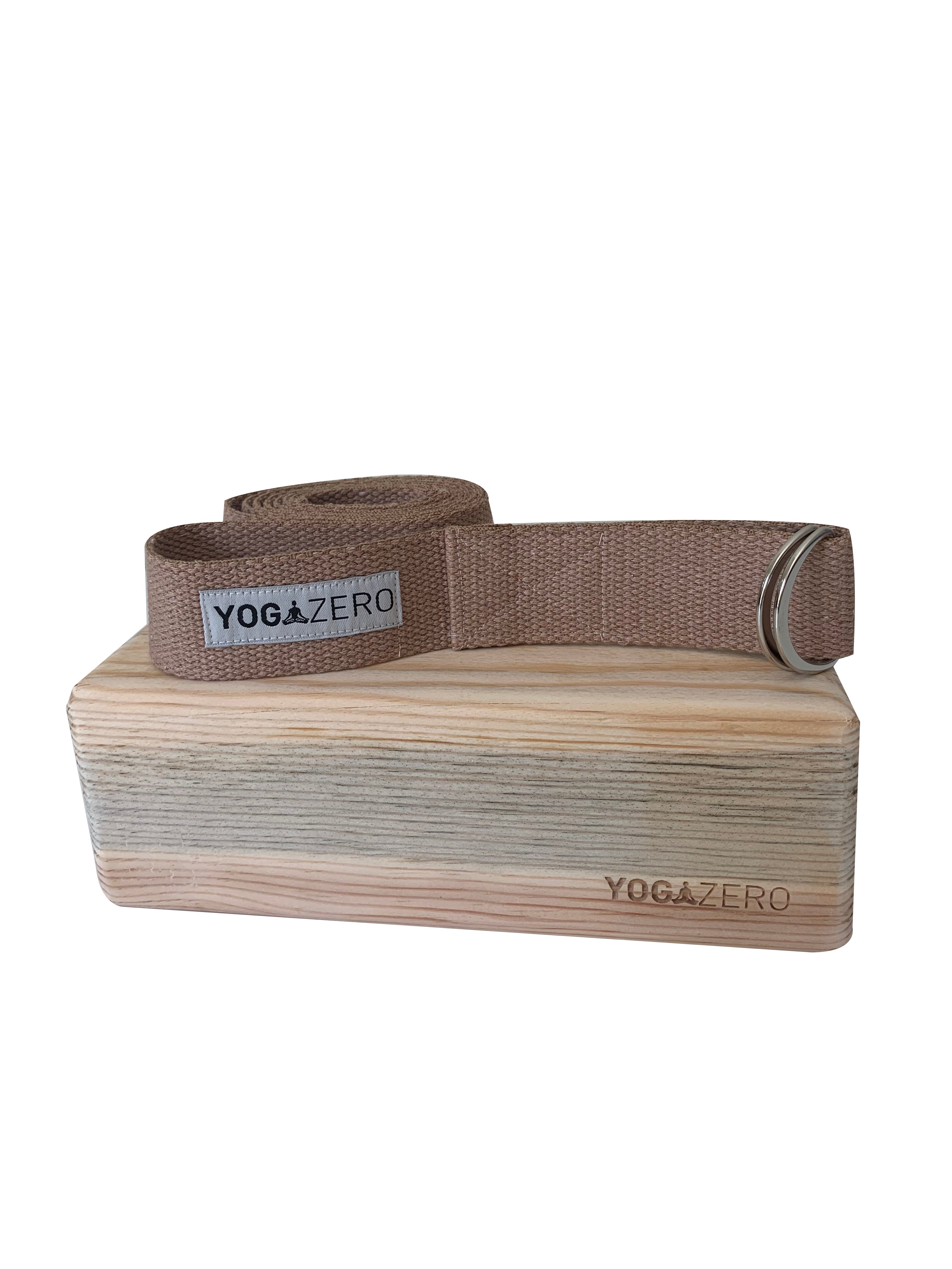 1 adet Çam Yoga Blok ve Taba renk Yoga Kemer