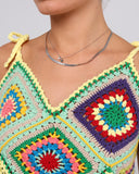 Crochet / Tığ işi- Renkli üst, Sarı askı
