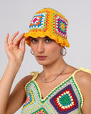 Crochet / Tığ işi- Renkli üst, Sarı askı