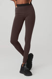 AIRBRUSH HIGH-WAIST STREAMLINED LEGGING - RAISIN/BLACK