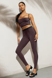 AIRBRUSH HIGH-WAIST STREAMLINED LEGGING - RAISIN/BLACK