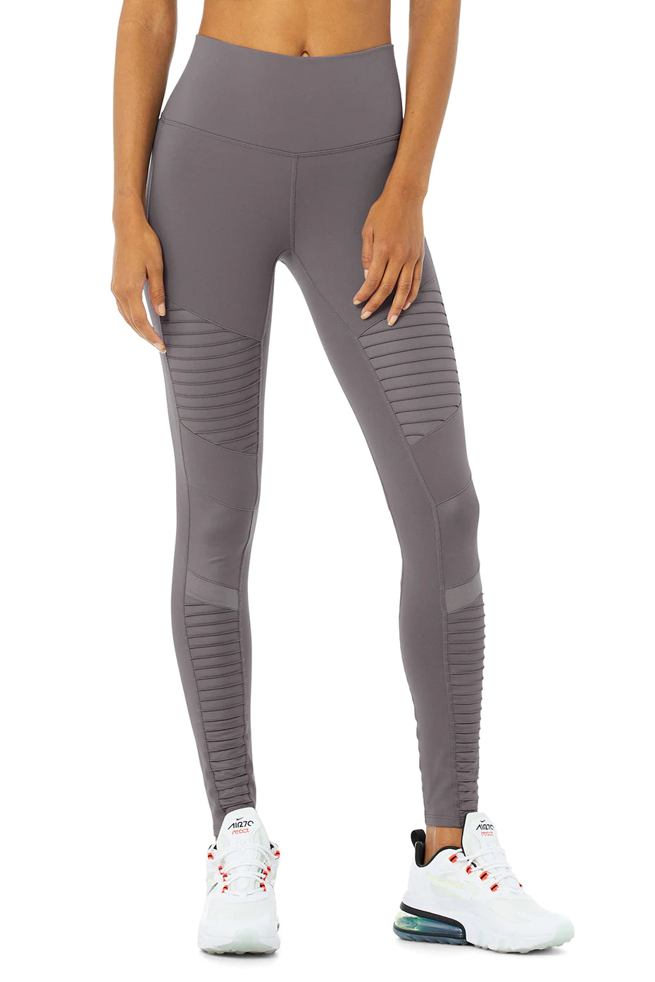 High-Waist Moto Legging in Hunter/Hunter Glossy by Alo Yoga