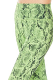High Waist Snakeskin Vapor Leggings- Neon Lime