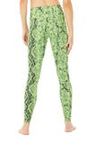 High Waist Snakeskin Vapor Leggings- Neon Lime