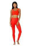 High Waist Fast Legging- Cherry