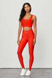 High Waist Fast Legging- Cherry