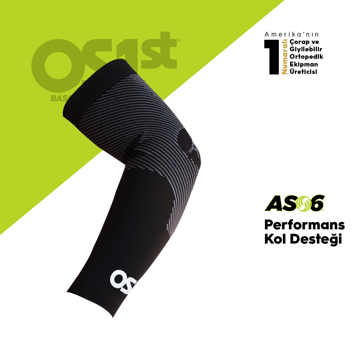 OS1st. AS6 Performans kol desteği - Siyah