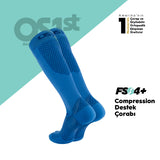OS1st. FS4+ Compression Çorap, %100 kompresyon koşu ve toparlanma çorabı- Mavi
