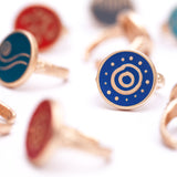 Mineli Yüzük - Aum (Bütünleşme) Enamel Ring - Aum (Unity)