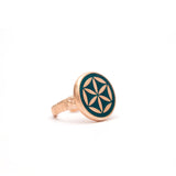 Mineli Yüzük - Yaşam Çiçeği (Evrenin Sırrı)   Enamel Ring - The Flower of Life (The Secret of the Universe)