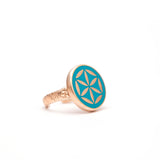 Mineli Yüzük - Yaşam Çiçeği (Evrenin Sırrı)   Enamel Ring - The Flower of Life (The Secret of the Universe)