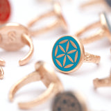 Mineli Yüzük - Yaşam Çiçeği (Evrenin Sırrı)   Enamel Ring - The Flower of Life (The Secret of the Universe)