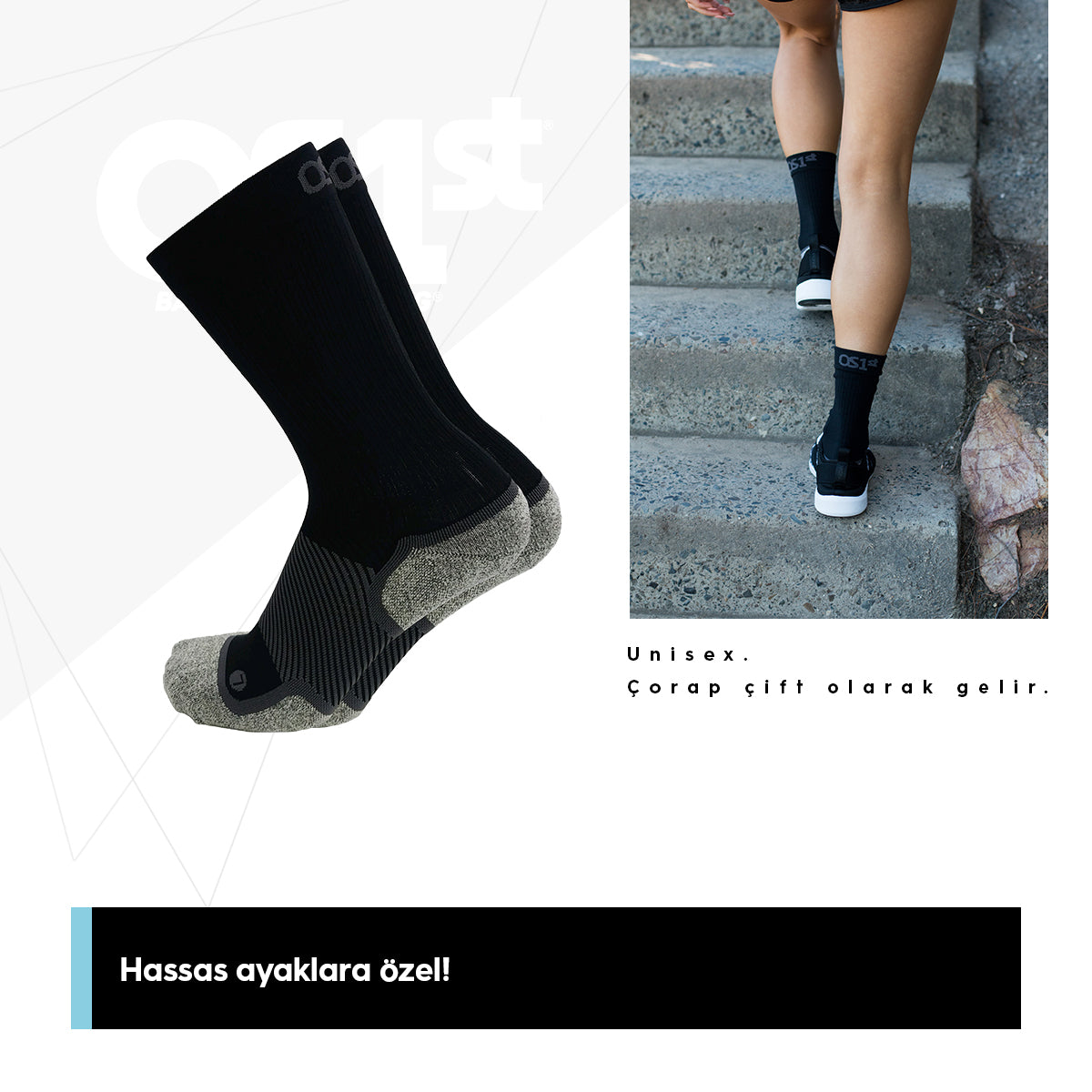 OS1st WP4 Diyabet ve hassas ayak çorabı.